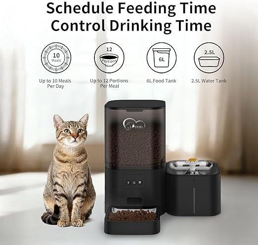 2-in-1 Automatic Cat Feeder and Water Dispenser